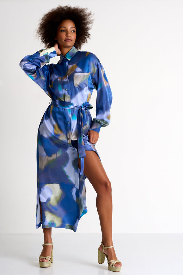 Shan Soie Maxi Shirt Dress